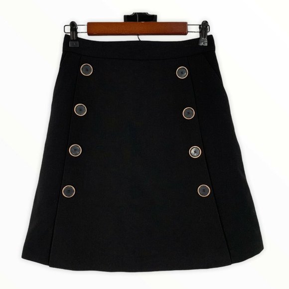Catherine Malandrino Dresses & Skirts - Catherine Malandrino Skirt Womens Size 2 Black Button Front A Line